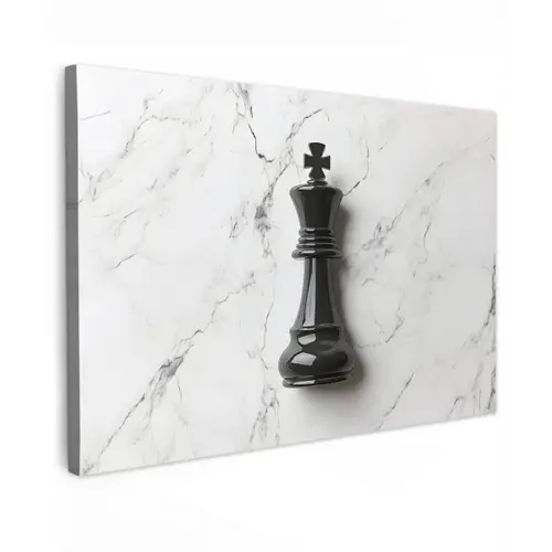 Schaakstuk - Koning - Zwart - Marmer canvas 2cm klein -z3d