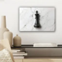 Schaakstuk - Koning - Zwart - Marmer canvas 2cm klein -sfeer6