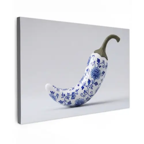 Chilipeper - Keramiek - Blauw canvas 2cm klein -z3d