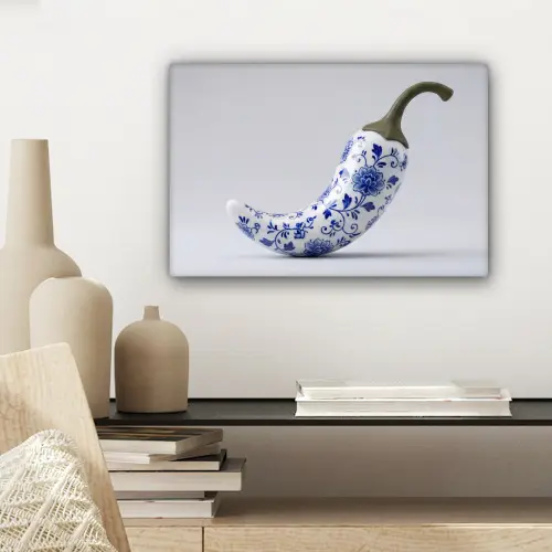 Chilipeper - Keramiek - Blauw canvas 2cm klein -sfeer6