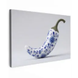 Chilipeper - Keramiek - Blauw canvas 2cm klein -z3d