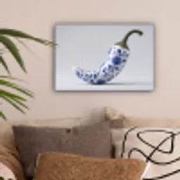 Chilipeper - Keramiek - Blauw canvas 2cm klein -sfeer1