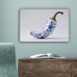 Chilipeper - Keramiek - Blauw canvas 2cm klein -sfeer4