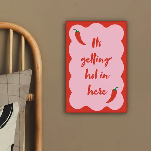 Chilipeper - Red - Hot - Quotes canvas 2cm klein -sfeer3