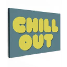 Chill out - Geel - Blauw canvas 2cm klein -z3d