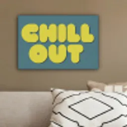 Chill out - Geel - Blauw canvas 2cm klein -sfeer3