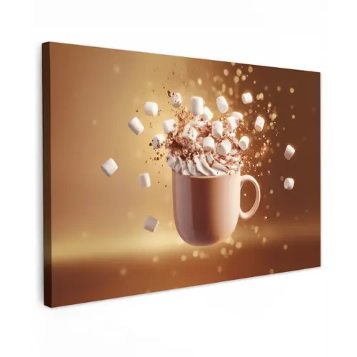 Chocomelk - Drinken - Warm - Bruin canvas 2cm klein -z3d