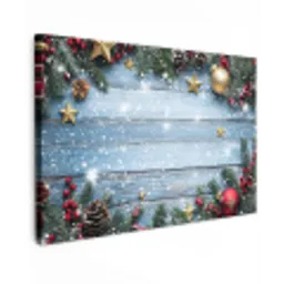 Kerstomlijsting - Sneeuw - Meerkleurig canvas 2cm klein -z3d