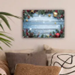 Kerstomlijsting - Sneeuw - Meerkleurig canvas 2cm klein -sfeer1