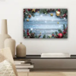 Kerstomlijsting - Sneeuw - Meerkleurig canvas 2cm klein -sfeer6