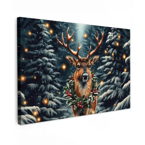 Kerst - Magie - Bos - Kleurrijk canvas 2cm klein -z3d
