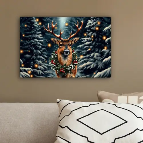 Kerst - Magie - Bos - Kleurrijk canvas 2cm klein -sfeer3