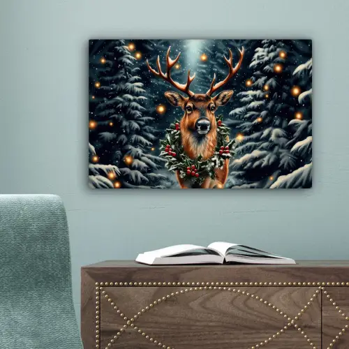 Kerst - Magie - Bos - Kleurrijk canvas 2cm klein -sfeer4