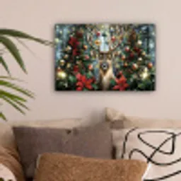 Kerstfeest - Dennenbos - Rood canvas 2cm klein -sfeer1