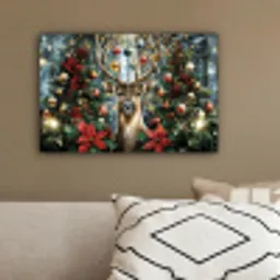 Kerstfeest - Dennenbos - Rood canvas 2cm klein -sfeer3