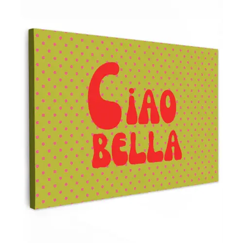 Ciao bella - Rood - Groen - Stippen canvas 2cm klein -z3d