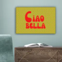 Ciao bella - Rood - Groen - Stippen canvas 2cm klein -sfeer4