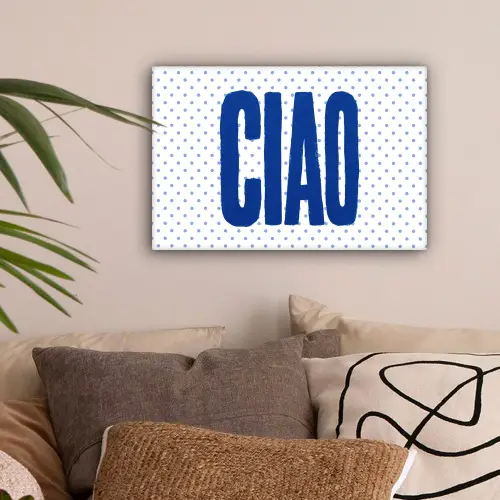 Ciao - Stippen - Roze - Wit canvas 2cm klein -sfeer1