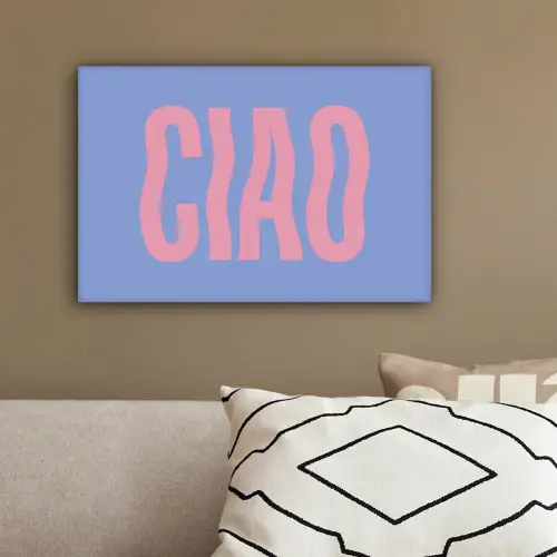 Ciao - Roze - Blauw - Golvend canvas 2cm klein -sfeer3