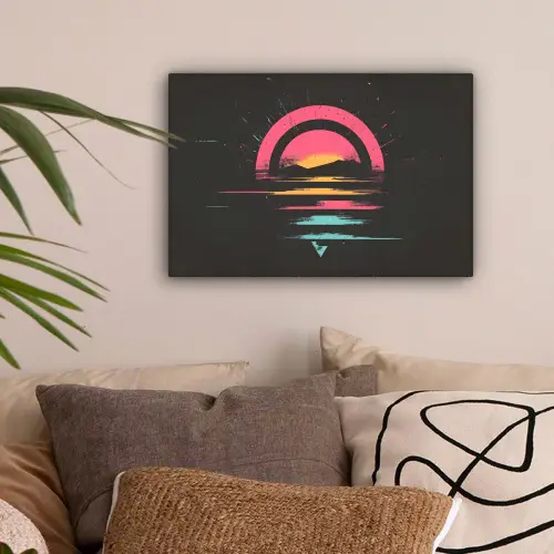 Cirkel - Abstract - Roze canvas 2cm klein -sfeer1