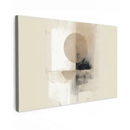 Cirkel - Compositie - Diepte - Beige canvas 2cm klein -z3d