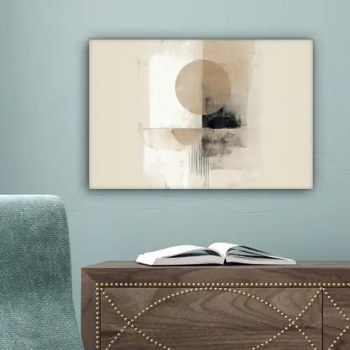 Cirkel - Compositie - Diepte - Beige canvas 2cm klein -sfeer4