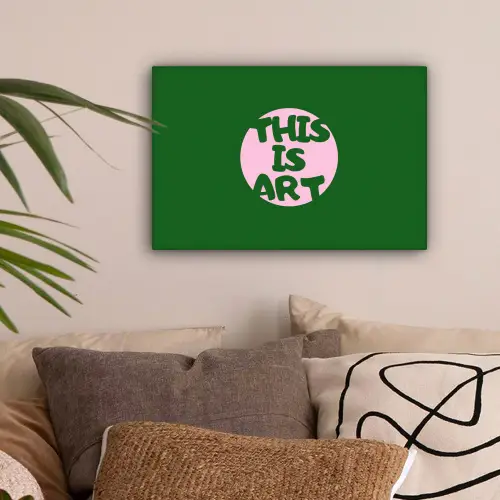 Cirkel - Roze - Tekst - Art canvas 2cm klein -sfeer1
