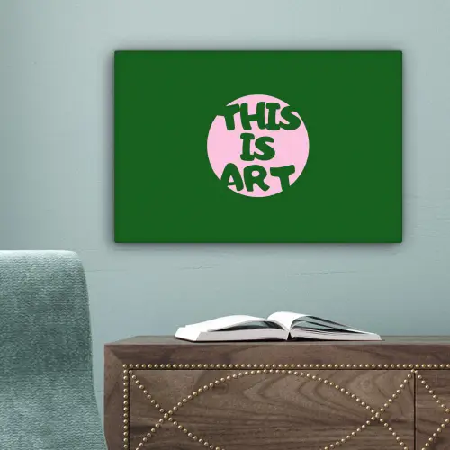 Cirkel - Roze - Tekst - Art canvas 2cm klein -sfeer4