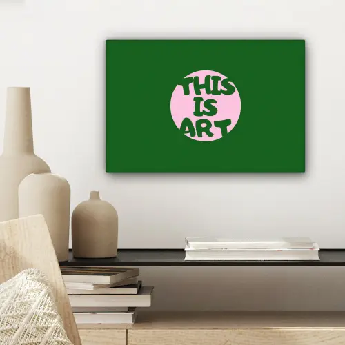 Cirkel - Roze - Tekst - Art canvas 2cm klein -sfeer6