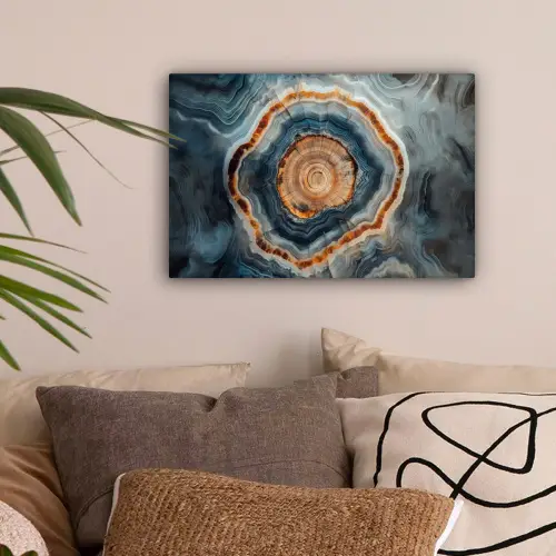 Cirkel - Ringen - Steen - Tinten canvas 2cm klein -sfeer1