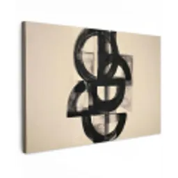 Cirkels - Lijnen - Vormen - Zwart canvas 2cm klein -z3d
