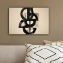 Cirkels - Lijnen - Vormen - Zwart canvas 2cm klein -sfeer3