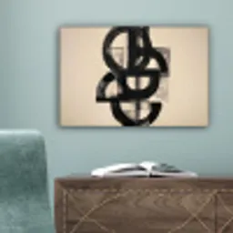 Cirkels - Lijnen - Vormen - Zwart canvas 2cm klein -sfeer4