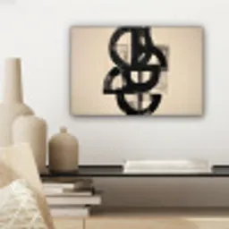 Cirkels - Lijnen - Vormen - Zwart canvas 2cm klein -sfeer6