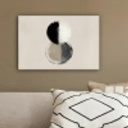 Cirkels - Strepen - Minimalistisch - Zwart canvas 2cm klein -sfeer3
