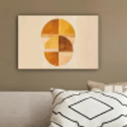 Cirkels - Geel - Minimalistisch canvas 2cm klein -sfeer3