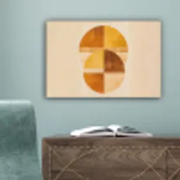 Cirkels - Geel - Minimalistisch canvas 2cm klein -sfeer4