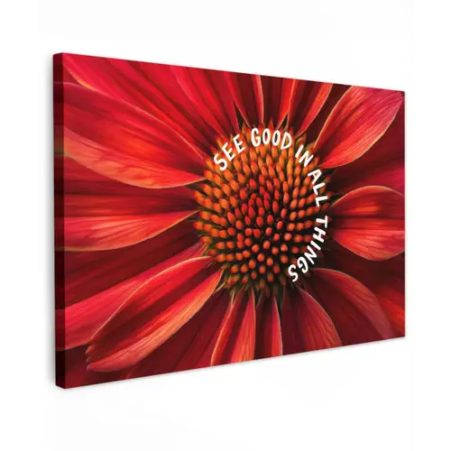 Close up - Bloem - Quote - Rood canvas 2cm klein -z3d
