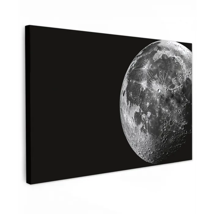 Close-up - Maan - Wit - Textuur canvas 2cm klein -z3d