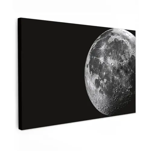 Close-up - Maan - Wit - Textuur canvas 2cm klein -z3d