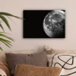 Close-up - Maan - Wit - Textuur canvas 2cm klein -sfeer1
