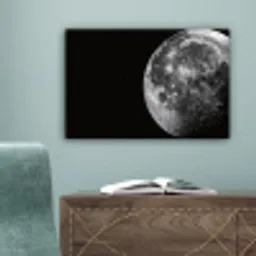 Close-up - Maan - Wit - Textuur canvas 2cm klein -sfeer4