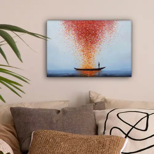 Wolk - Confetti - Boot - Wateroppervlakte canvas 2cm klein -sfeer1
