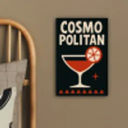 Cocktail - Zwart - Illustratie canvas 2cm klein -sfeer3