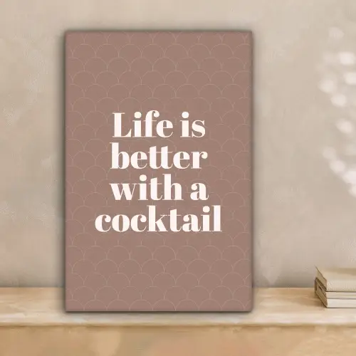 Cocktail - Tekst - Patroon - Wit canvas 2cm klein -sfeer1