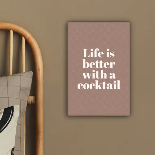Cocktail - Tekst - Patroon - Wit canvas 2cm klein -sfeer3