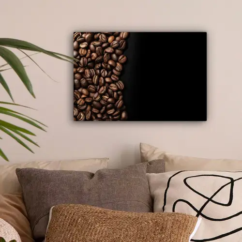 Koffiebonen - Zwart - Eenvoudig canvas 2cm klein -sfeer1