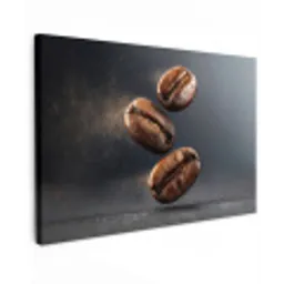 Koffiebonen - Zwevend - Grijs canvas 2cm klein -z3d