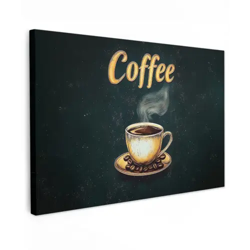Koffie - Schotel - Koffiebonen - Retro canvas 2cm klein -z3d