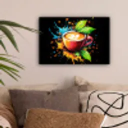 Koffie - Graffiti - Drinken - Abstract canvas 2cm klein -sfeer1